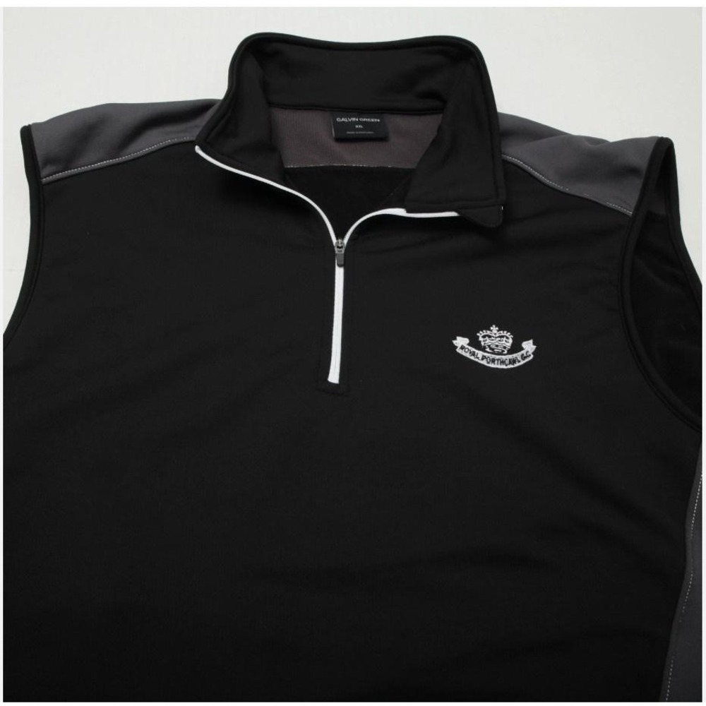 Galvin Green Vest Mens 2XL Black Gray Insula Golf Sleeveless Quarter Zip